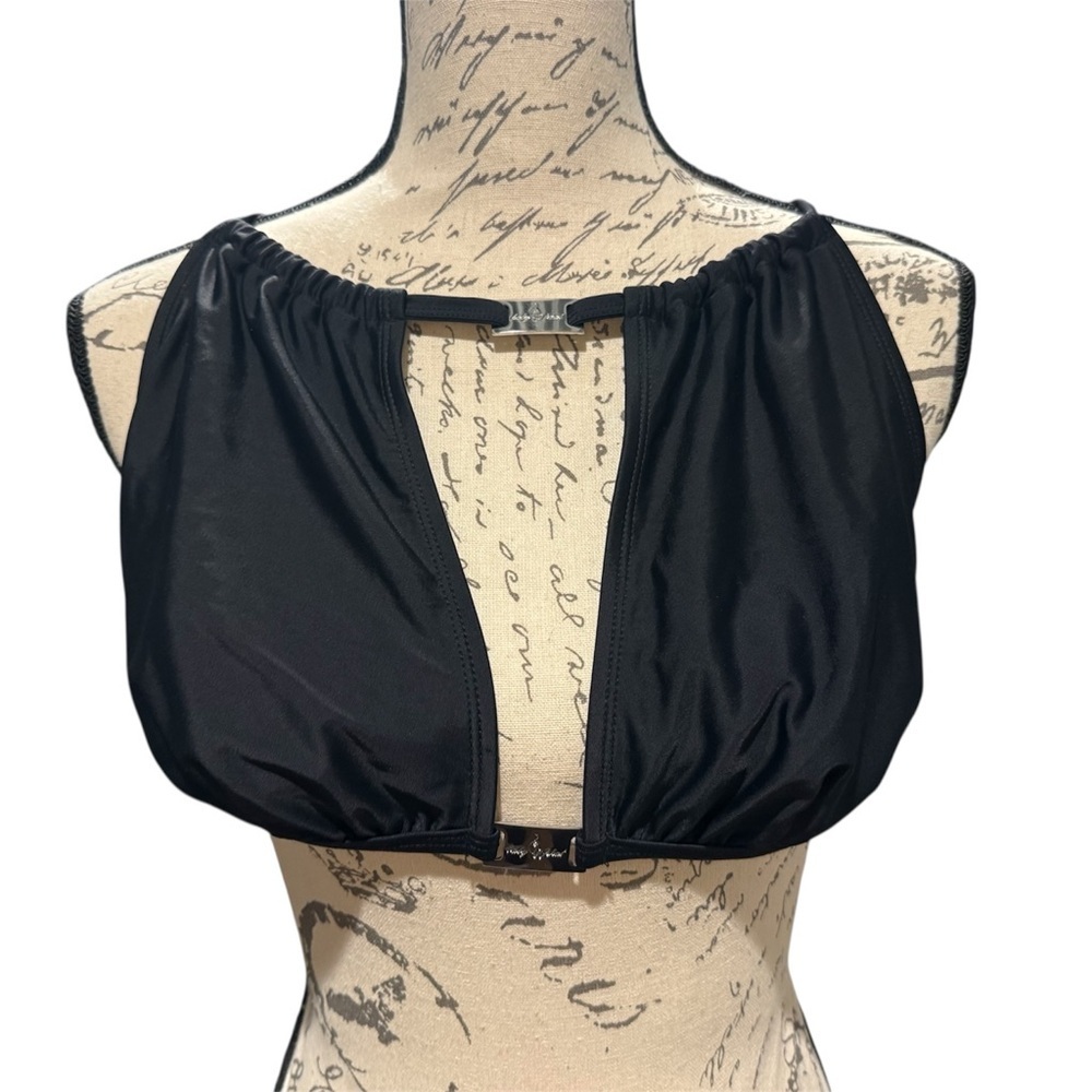 Baby Phat Black square Adjustable String Bikini Top Size XL Black New with Tags